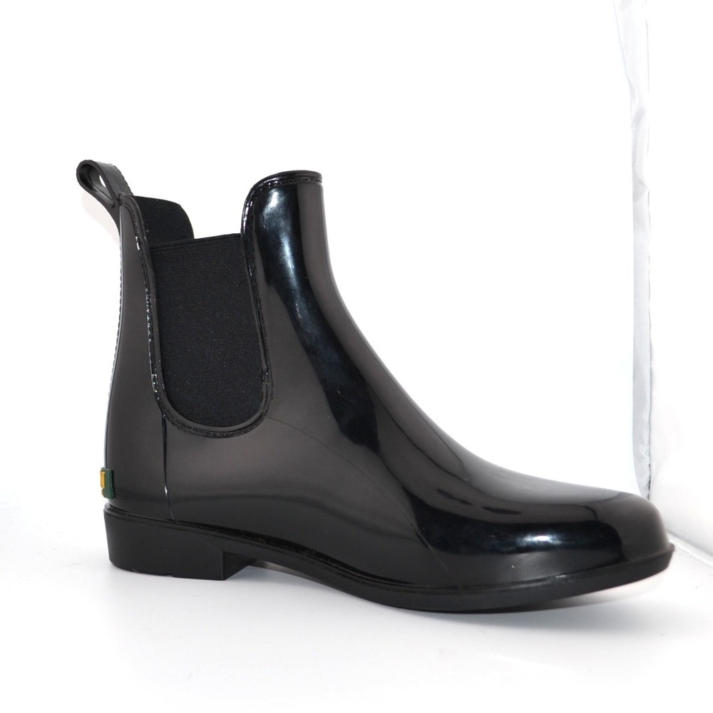 Lauren Ralph Lauren Tally Bo Rai Rain Boots Casual Fall Black 7B Sleek Classic - Picture 3 of 9